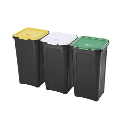 Imagen de SET 3 CUBOS BASURA COVERLINE 44 L marca TONTARELLI, Multicolor