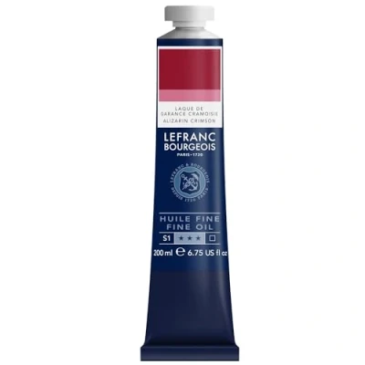 Imagen de Lefranc Bourgeois 301819 Pintura al óleo fina, calidad, resistente a la luz de consistencia uniforme, 2 x 200 ml, ideal para lienzos y tableros pintura, carmesí alizarina permanente