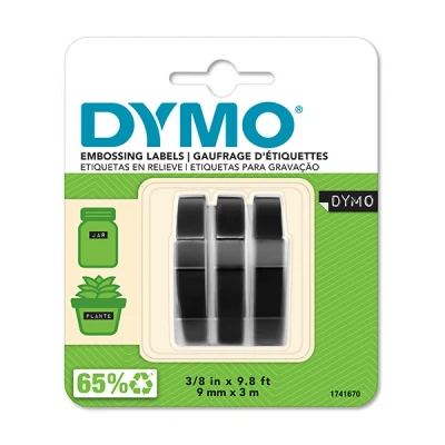 Imagen de Set 3 Unidades Dymo S0847730 Etiquetas Con Relieve Negro 3mx9mm