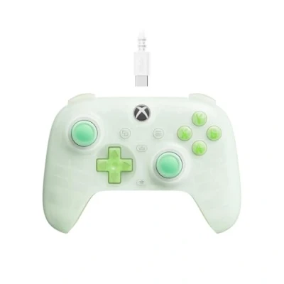 Imagen de 8Bitdo Ultimate Mini Wired Controller for Xbox with RGB Lighting Fire Ring, Hall Effect Joysticks and Triggers, Series XS, One, Windows 10/11 Officially Licensed (Translucent Green)