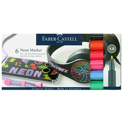 Imagen de Faber Castell Neon Marker Cartera de cartón 6 colores