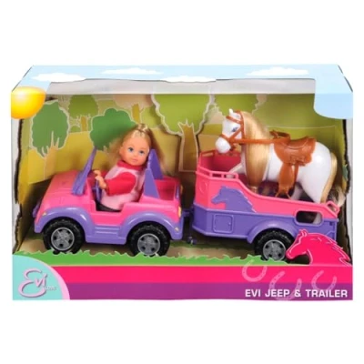 Imagen de Smoby 5737460 Muñeca Mini con Evi Jeep / Van caballo , color/modelo surtido