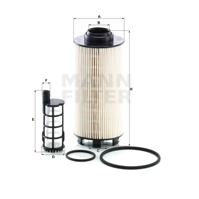 Imagen de MANN FILTER PU 8010/1 2 x Filtro Combustible Cartucho filtrante con junta MERCEDES BENZ: AROCS, UNIMOG