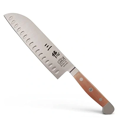 Imagen de Güde Santoku, Chrome Steel, Madera de peral, 18 cm alveolado