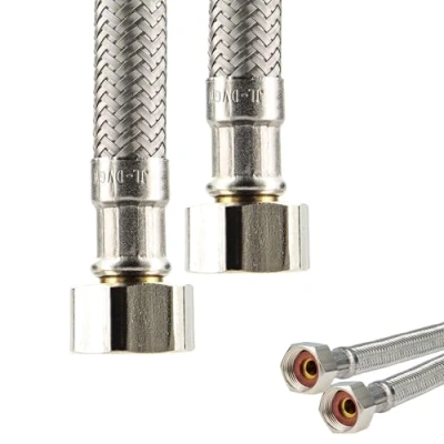 Imagen de Tecuro Manguera de conexión para extensión fontanería, tuerca 3/8 pulgadas, 300 mm longitud