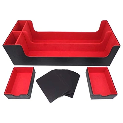 Imagen de docsmagic.de Premium 2 Row Trading Card Storage Box Black/Red + Trays &amp; Divider MTG PKM YGO Caja de Almacenaje Negra/Roja