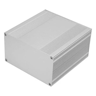 Imagen de caja de aluminio instrumentos PCB proyecto placa circuito electrónico DIY plata para carcasa disipación calor productos electrónicos, 3,2 x