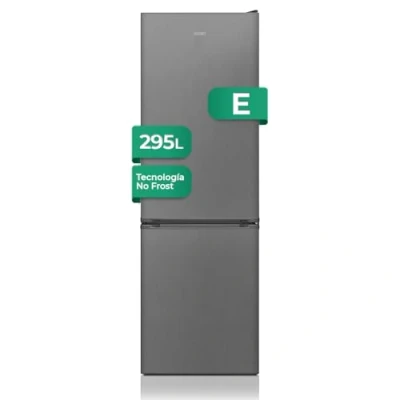 Imagen de SVAN Frigorífico Combi 2 Puertas Inox SC185602ENFX. Capacidad 295 Litros, No Frost, Multi AirFlow, Puerta Reversible, Bajo Nivel Sonoro, Eficiencia Energética Clase E