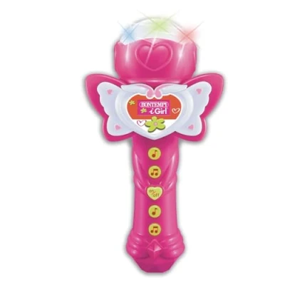 Imagen de Bontempi Animal Voice Sing a Long Microphone with Light Effects, Color Rosa Mariposa, 95x175x57 mm (41 2071)