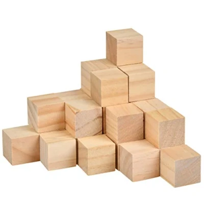Imagen de TIMESETL Mini Cubos de Madera 30Pzs Lisa 3x3 CM Cuadrados Naturales Bloques Pino Crudo, Cubo DIY para Sellos, Números, Manualidades, Alfabeto