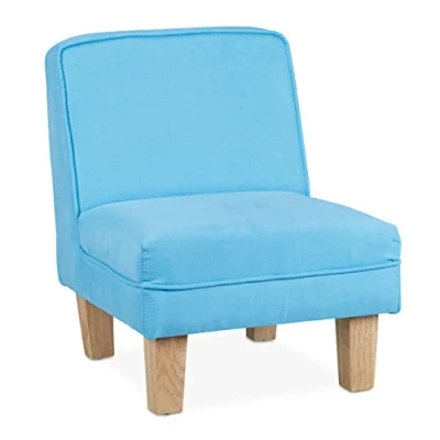 Imagen de Relaxdays Sillón Infantil Dormitorio y Salón, Niños, Minibutaca Habitación Juegos, Color Azul, Madera, 60 x 45 52 cm Aprox