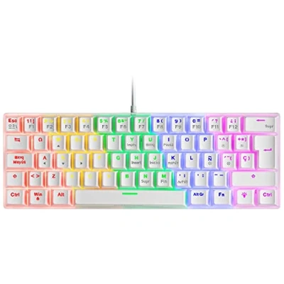 Imagen de MARS GAMING T. Mecanico MK60 Rainbow. White