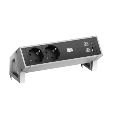 Imagen de Bachmann Regleta (2 enchufes (1 USB C/USB A, Cargador de Acero Inoxidable)