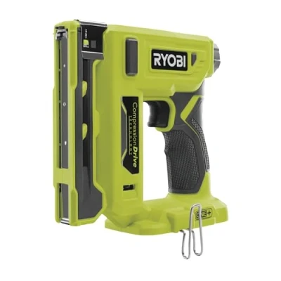 Imagen de RYOBI Grapadora 18V ONE+ Cargador 90 Grapas, Dorso 9,4 mm, Largo 6,35 14,3mm Se Suministra con Grapas y Gancho de Sujeción (Batería no Incluidos) R18ST50 0