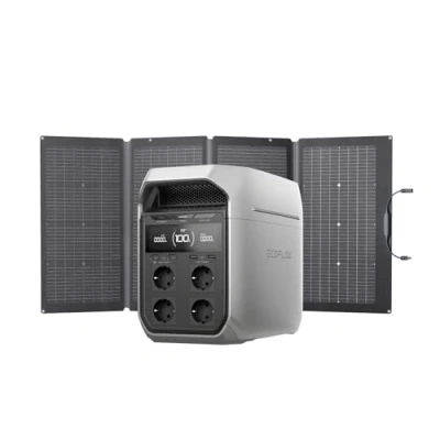 Imagen de Generador solar EF ECOFLOW DELTA 3 Plus con panel de 220 W, entrada 1000 batería LFP, estación energía portátil 1024 Wh, para doméstica, emergencia, banco incluido