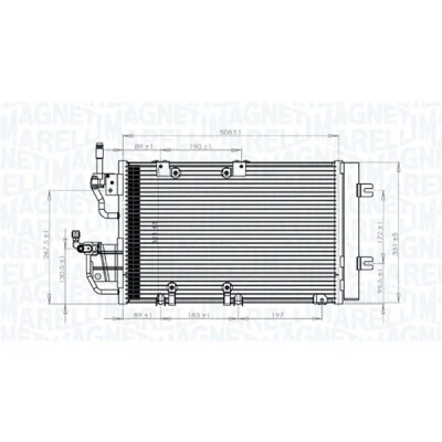 Imagen de MAGNETI MARELLI 350203771000 Condensador con secador 508x328x16 328 508 16 OPEL: Zafira B, Astra H GTC, Hatchback, LAND ROVER: Discovery 3
