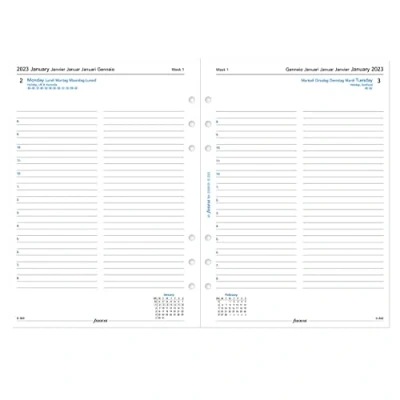 Imagen de Filofax A5 día por página 5 idiomas citas diario 2023, blanco, 23 68515