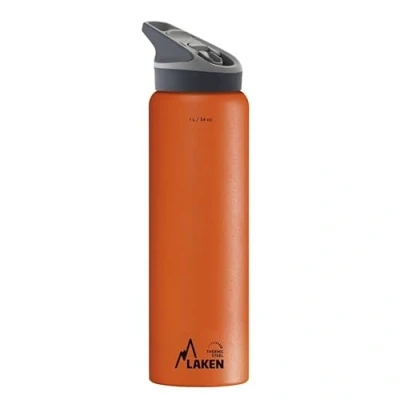 Imagen de Laken Jannu Botella de Agua Térmica con Aislamiento Vacío Doble Pared Acero Inoxidable 18/8. Hasta 24 Horas Frío, 1L, Naranja
