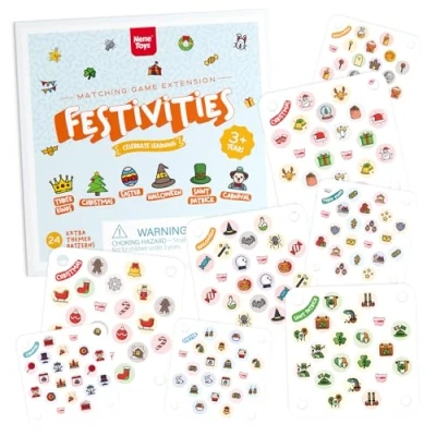 Imagen de Nene Toys 24 Patrones Temáticos Festivos para Ampliación del Juego de Memoria Ladybug&#039;s Tarjetas con Imágenes Navidad, Reyes Magos, Pascuas, Halloween, Carnaval y Más Festividades