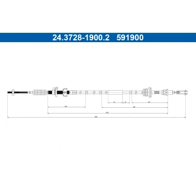 Imagen de Cable de accionamiento, accionamiento del embrague ATE 24.3728 1900.2