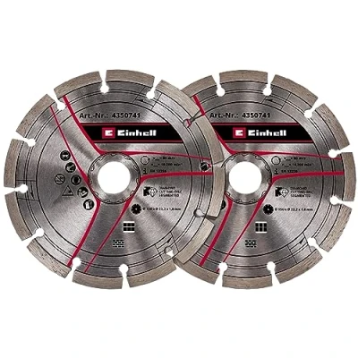 Imagen de Original Einhell Set de discos corte diamante como accesorio rozadora (Ø 150 mm, 2 unidades, orificios 22,23 adecuado para la TE MA 1700 Einhell)