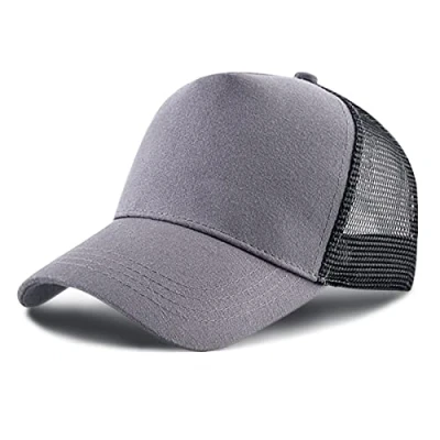 Imagen de 5 Paneles Gorra de béisbol, Malla, Ajustable Snapback, Mesh Sólidos Colores Unisex (Gris Negro,)