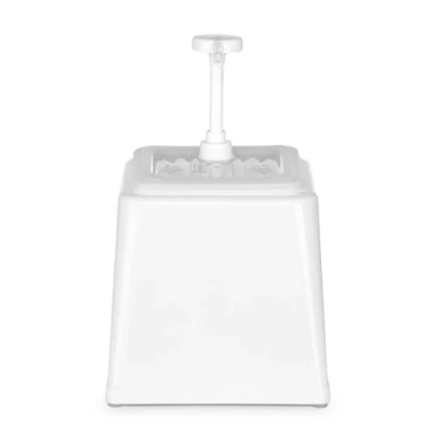 Imagen de HENDI Dispensador de salsas con bomba, dosificadores condimentos, reutilizable, libre BPA, capacidad: 2,5 L, dosificación: 20 ml, 230x210x(H)327mm, blanco, ABS, polipropileno