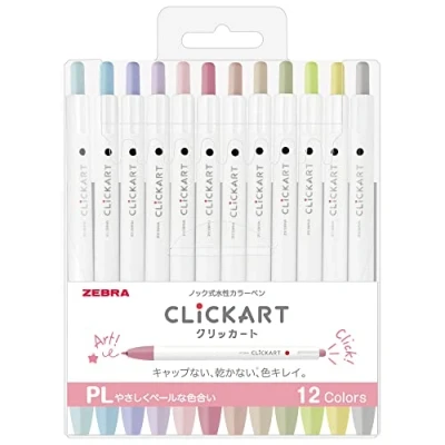 Imagen de ZEBRA Bolígrafo a base de agua Clickart PL 12 colores Set WYSS22 12CPL [Productos importación paralela]