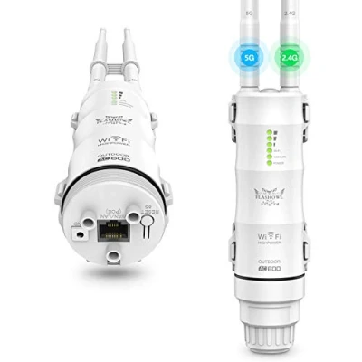 Imagen de FLASHOWL Repetidor WiFi al Aire Libre Extensor de Alcance Wi Fi AC600 Amplificador señal Resistente a la Intemperie 2.4G 5ghz Antenas Alta Ganancia 600Mbps Puente