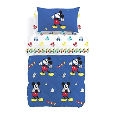 Imagen de Caleffi Edredón de invierno para cama individual Art. Mickey Retro Azul, 1 plaza