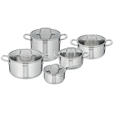 Imagen de Tefal Juego de utensilios cocina sin revestimiento inducción acero inoxidable virtuoso E492SA25 (juego 5 piezas)