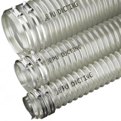 Imagen de 65 mm de diámetro flexible poliuretano para extracción polvo y humos, carpintería + clips manguera, 4 metros
