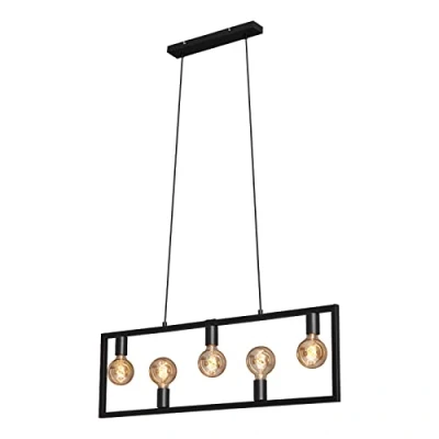 Imagen de Briloner Lámpara colgante Kotak vintage, negro, 5 luces
