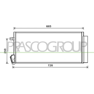Imagen de PRASCO FT910C001 Condensador con secador 11 8 Aluminio 647 R 134 a FIAT: Doblo II Furgón / Familiar
