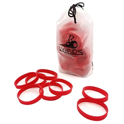 Imagen de LVNRIDS Pulsera de Silicona en blanco (100 unidades, banda elástica goma para fiesta deportiva), color rojo, 8&#039;&#039; longueur pour adulte,