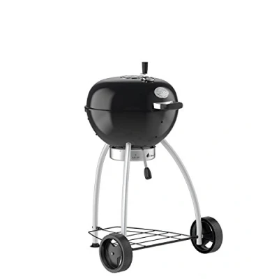 Imagen de RÖSLE No.1 Belly F50, Barbacoa de carbón vegetal redonda, con sistema ventilación regulable, bisagras y termómetro en la tapa, zona parrilla extragrande cámara asado