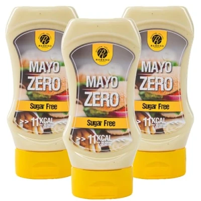 Imagen de Salsa Rabeko Zero Mayo, 3 x 350 ml sin azúcar y baja en grasas productos saludables bajos carbohidratos con menos calorías para ensaladas, patatas fritas