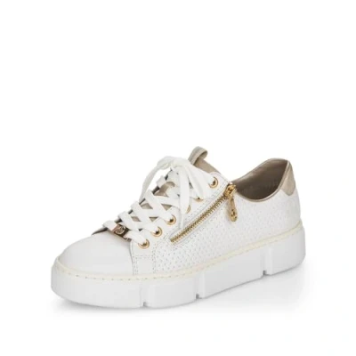 Imagen de Rieker Mujer Zapatos con Cordones N5932, señora Deportivos Cordones,Zapato de Calle,Cordones,Deportivo,Blanco (Weiss / 80),43 EU 9 UK