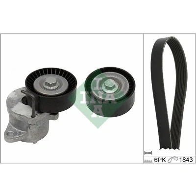 Imagen de INA 529 0350 10 Juego de correas trapeciales poli V Revisar/sustituir poleas libres del alternador OPEL: Astra J Hatchback, Sports Tourer