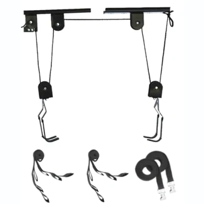 Imagen de NEWFUN Colgador Bicicleta Techo, Soporte Bicicletas Bicicleta, Capacidad de Carga 60 KG, Techo para Canoas y Bicicletas, Elevador con Cable 15 M