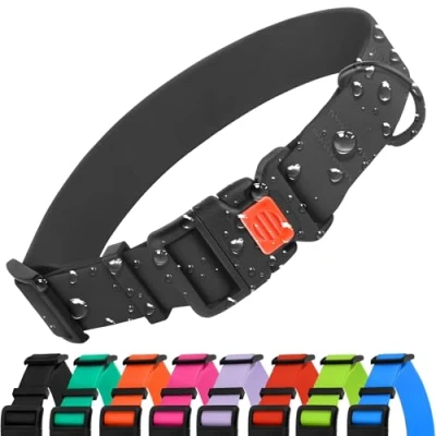 Imagen de CollarDirect Collar Perro Ajustable Impermeable con Hebilla Fácil de Abrochar Perros Nailon Resistente para Pequeños Medianos Grandes y Cachorros (Neck Fit 18&quot; 26&quot;, Black)