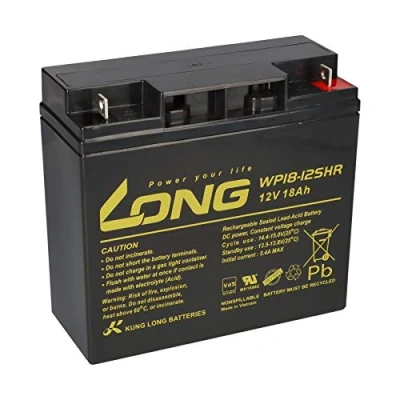 Imagen de Kung Long WP18 12SHR Batería PB de plomo (12 V, 18 Ah, con conexión roscada M5, 181 x 76 167 mm)