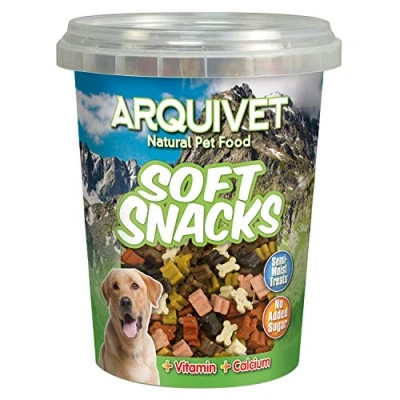 Imagen de ARQUIVET Soft Snacks para Perro Mini huesitos Mix 300 gr en Forma de Golosinas, chuches, premios y recompensas caninas Alimento complementario