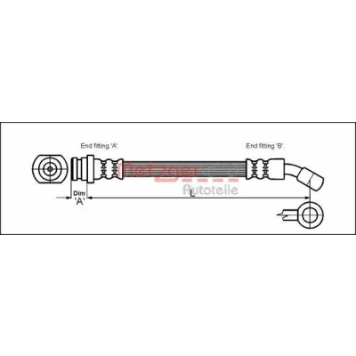 Imagen de METZGER 4110072 Latiguillos de Freno 265 SUZUKI: Samurai SUV, SJ 413