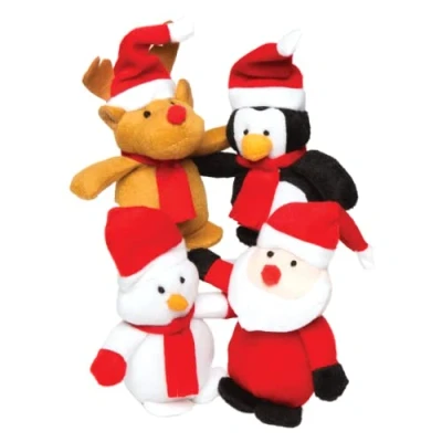Imagen de Baker Ross Minimuñecos de peluche navideños con relleno Un juguete suave, perfecto para calcetines y bolsas sorpresa infantiles (pack 4) (AC252)