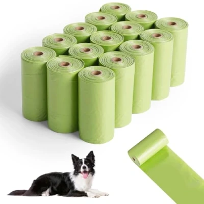 Imagen de AiQInu 225 PCS Bolsas Caca Perro, Extra Grueso Dog Poop Bags, Excrementos Perros, Robusto y a Prueba de Fugas, Sin Fragancia Adecuado Salir Casa, 22 * 30cm (15 Rollos, 15 por Rollo)