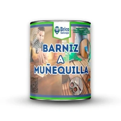 Imagen de BRICOSALVAJE Barniz a Muñequilla para Madera, Goma Laca, Acabado Brillante, Protección, 100% Ecológico (Incoloro, 750 ML)