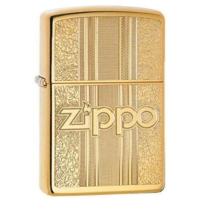 Imagen de Zippo and Pattern Pocket Lighter Briquet, Unisex Adulto, High Polish Brass Box Top Design, Normal
