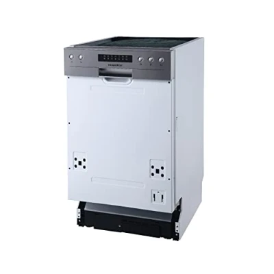 Imagen de Respekta Lavavajillas semi integrado de 45 cm / Lavaplatos empotrable con cesto cubiertos flexible 6 programas Temporizador inicio 9 Pantalla LED GSP45TIDM