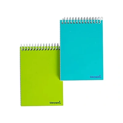 Imagen de Cuaderno espiral liderpapel bolsillo octavo apaisado smart tapa blanda 80h 60gr cuadro 4mm colores surtidos